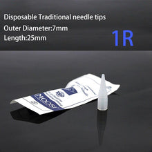 Load image into Gallery viewer, 100pcs 1R 3R 5R 5F 7F Tattoo Needle Tips Disposable permanent makeup needle Caps For Permanent Makeup Tattoo Machine
