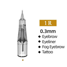 Load image into Gallery viewer, 10pcs High Quality Professional Aimoosi Professional Needles 1R-0.18mm for Eyebrow Tattoo cartridges
