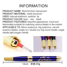 Load image into Gallery viewer, Multi-function Microblading  Manual Handmade Pen eyebrow Tattoo Pen for Permanent Makeup stainless steel Eyebrow &amp;lip
