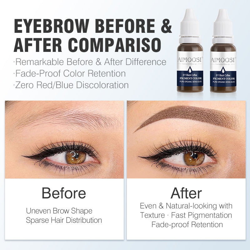 Aimoosi Eyebrow tattoo permanent makeup pigments microblading pure eye pigment ink color 15ml/bottle beauty makeup cosmetic