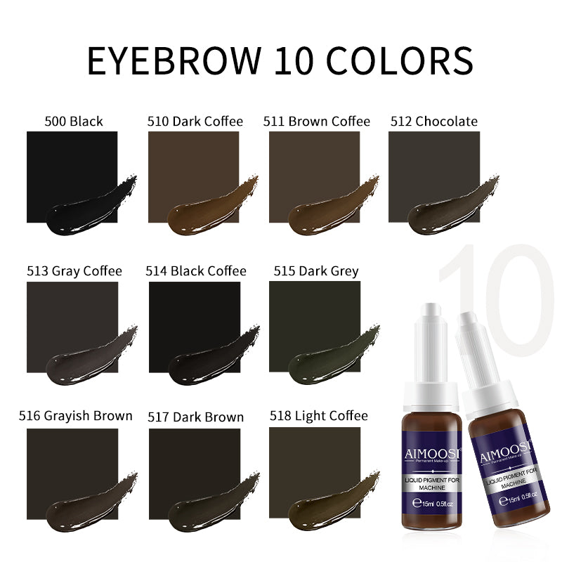 AIMOOSI semi-permanent tattoo pigments, eyebrow tattoo pigments, machine pigments, liquid pigments