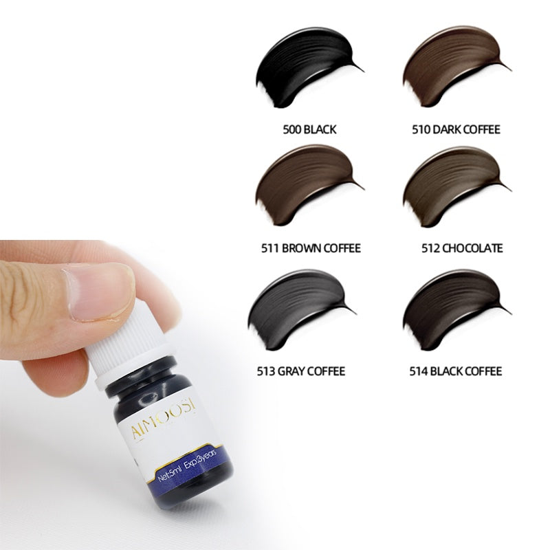 AIMOOSI sample 3ml 6 colors semi permanent makeup microblading pigment eyebrow eyeliner pigment pmu tattoo ink