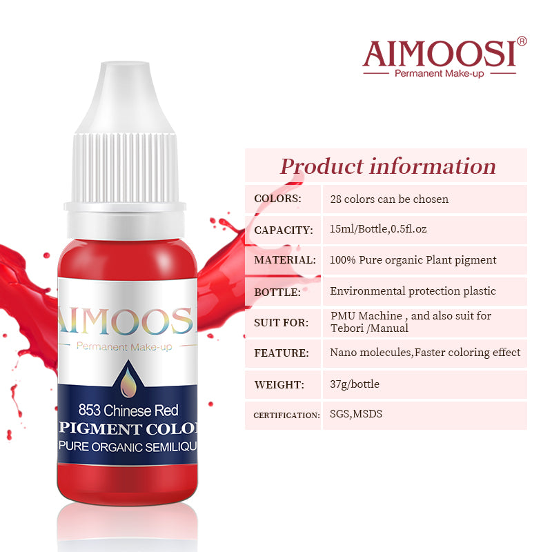 Aimoosi Lip tattoo semi-permanent makeup lip ink Nano pure organic microblading pigment lip tattoo ink color