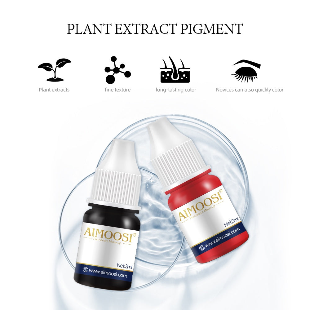 Aimoosi Permanent Makeup up Color Pigment Microblading PurePigment Liquid Organic  Tattoo Eyebrow Ink SGS Certified 半永久色料 纯植物 易上色 雾眉纹眉纹唇色