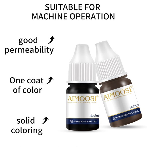 AIMOOSI sample 3ml 6 colors semi permanent makeup microblading pigment eyebrow eyeliner pigment pmu tattoo ink