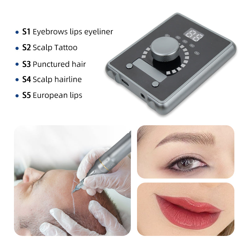 Scalp micropigmentation pen factory New SMP device customizing logo Black tattoo gun wireless PMU machine for head hair