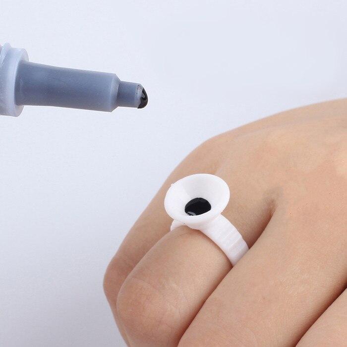 100 Plastic Tattoo Ink Ring Cup Holder Eyebrow Lips Small Medium Large Permanent Makeup Tattoo Pigment Containers Accessories