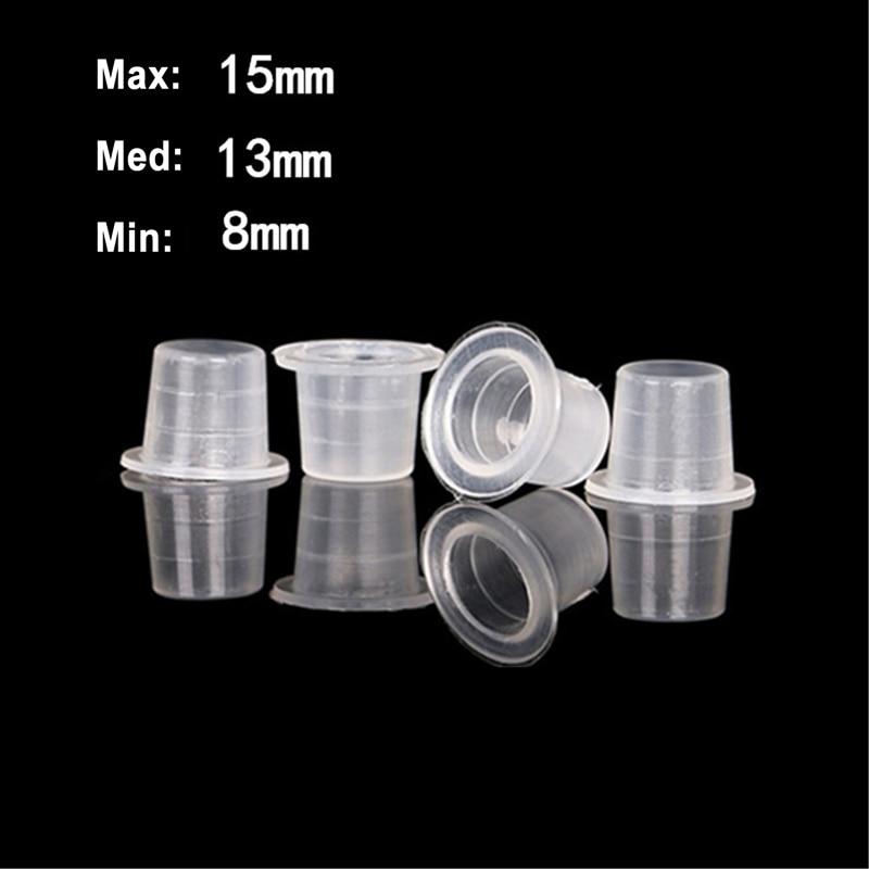 1000 Pcs/Bag Plastic Microblading Tattoo Ink Cup Cap Pigment Clear Holder Container S/M/L Size For Needle Tip Grip Power Supply