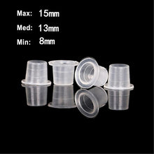 Carica l&#39;immagine nel visualizzatore di Gallery, 1000 Pcs/Bag Plastic Microblading Tattoo Ink Cup Cap Pigment Clear Holder Container S/M/L Size For Needle Tip Grip Power Supply

