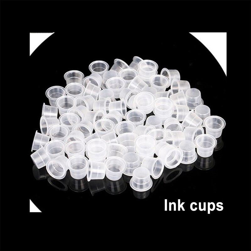 1000 Pcs/Bag Plastic Microblading Tattoo Ink Cup Cap Pigment Clear Holder Container S/M/L Size For Needle Tip Grip Power Supply