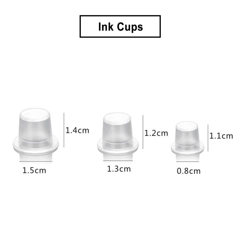 1000 Pcs/Bag Plastic Microblading Tattoo Ink Cup Cap Pigment Clear Holder Container S/M/L Size For Needle Tip Grip Power Supply