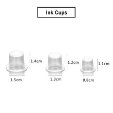 Load image into Gallery viewer, 1000 Pcs/Bag Plastic Microblading Tattoo Ink Cup Cap Pigment Clear Holder Container S/M/L Size For Needle Tip Grip Power Supply
