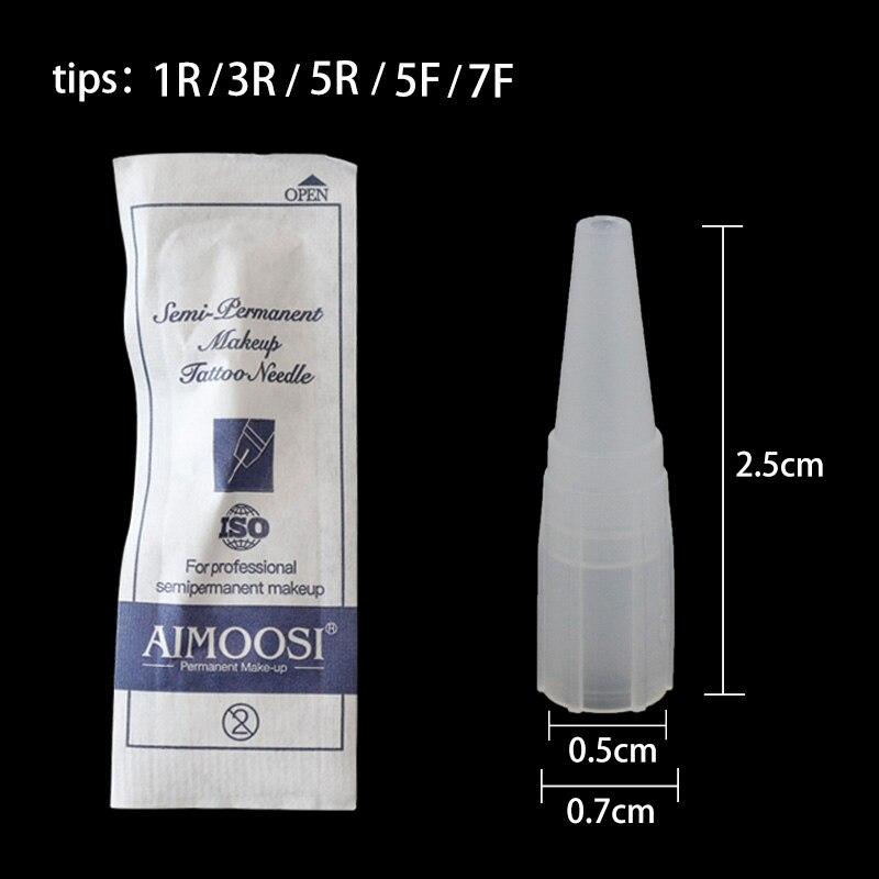 100pcs 1R 3R 5R 5F 7F Tattoo Needle Tips Disposable permanent makeup needle Caps For Permanent Makeup Tattoo Machine