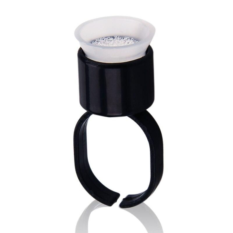 100pcs Black Ink Rings with Sponge Cups Holder Tattoo Accessories Supplies For Eyebrow Eyeliner Lips Permanent Make Up tattoo