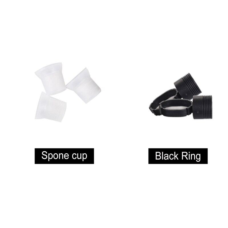 100pcs Black Ink Rings with Sponge Cups Holder Tattoo Accessories Supplies For Eyebrow Eyeliner Lips Permanent Make Up tattoo