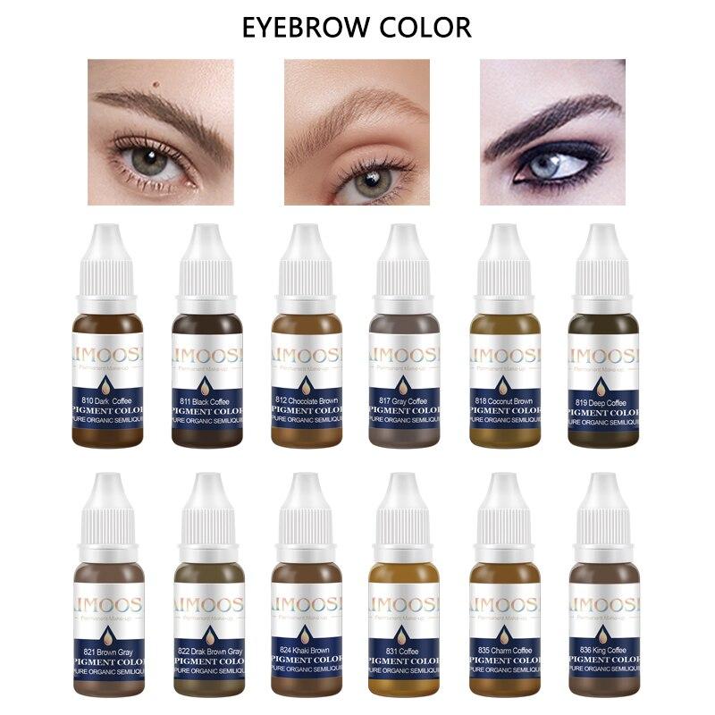 15ml Semi permanent makeup Microblading Tattoo ink eyebrow Pigment Cosmetic Tattoo liquid Pure plant nano pigment pmu 28colors