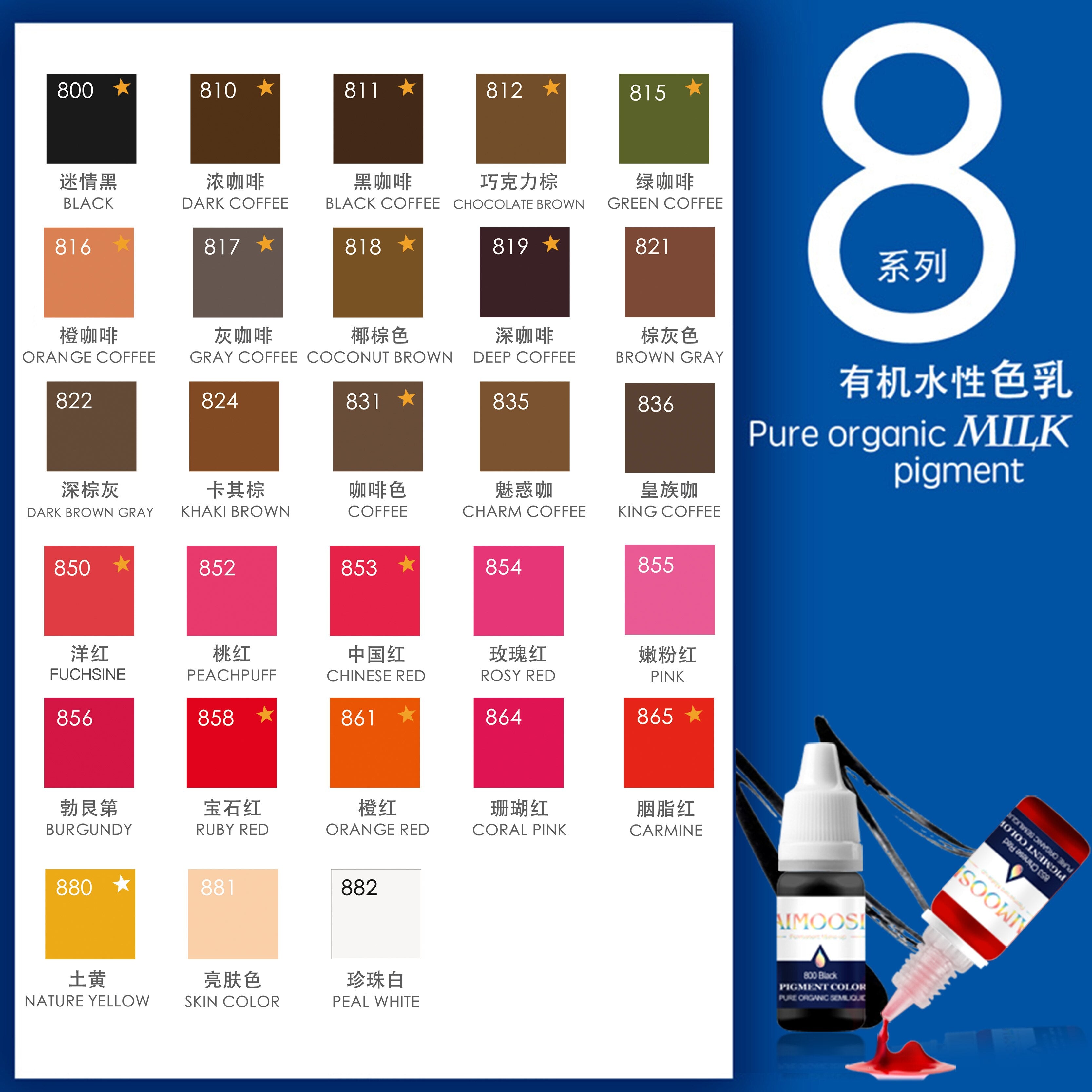 15ml Semi permanent makeup Microblading Tattoo ink eyebrow Pigment Cosmetic Tattoo liquid Pure plant nano pigment pmu 28colors