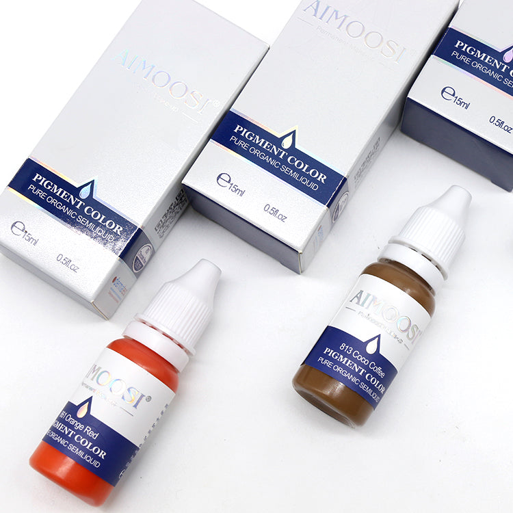 Aimoosi tattoo permanent makeup eyebrow ink permanent tattoo pigment Nano pure organic microblading lip tattoo ink color