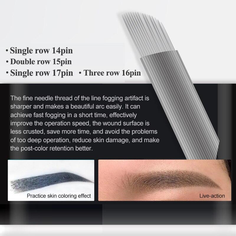 50PCS Extremely Thin Nano blades microblading needles Permanent Makeup Eyebrow Tattoo Needle Blade Microblade 3D Embroidery