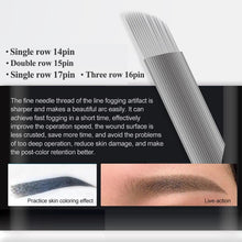 โหลดรูปภาพลงในเครื่องมือใช้ดูของ Gallery 50PCS Microblading Eyebrow Tattoo Needle Microblading Blades for 3D Eyebrow Embroidery Muanul pen permanent makeup tattoo blades
