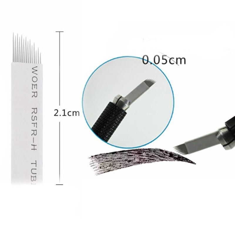 50PCS Microblading Eyebrow Tattoo Needle Microblading Blades for 3D Eyebrow Embroidery Muanul pen permanent makeup tattoo blades