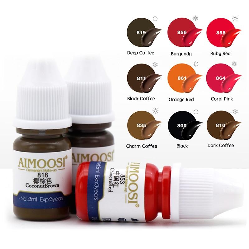5ml Aimoosi Nano Pigment Milkly 35 color For Permanent makeup Eyebrow&eyeliner&Lips Beauty Makeup Tattoo Ink