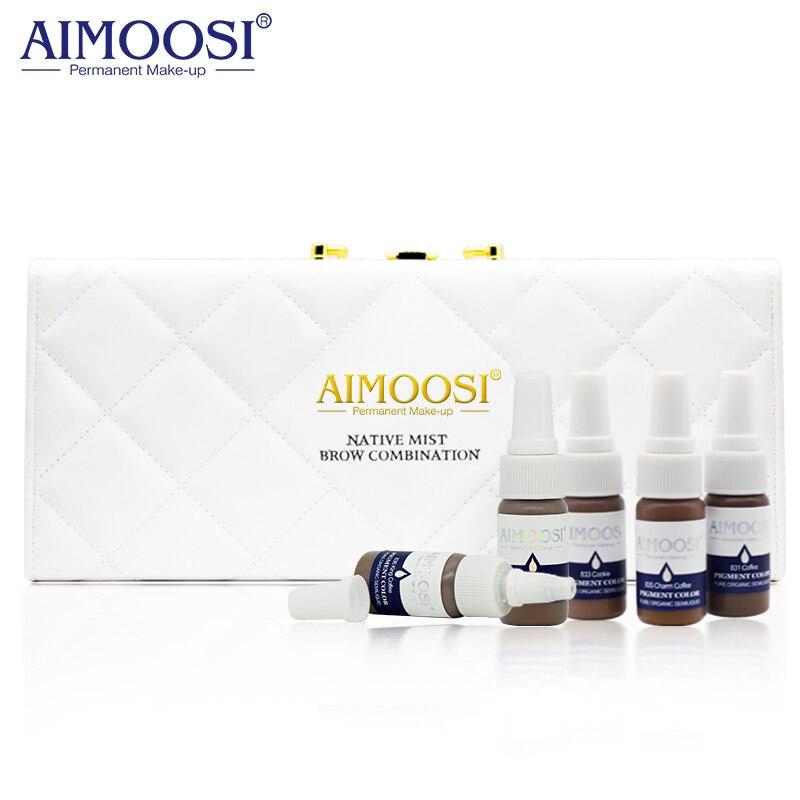 6 bottles/set AIMOOSI Native mist Fog Semi-Permanent makeup Microblading Tattoo ink for eyebrow pigment Professional ink