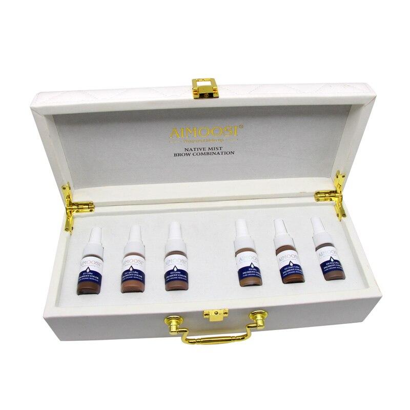 6 bottles/set AIMOOSI Native mist Fog Semi-Permanent makeup Microblading Tattoo ink for eyebrow pigment Professional ink