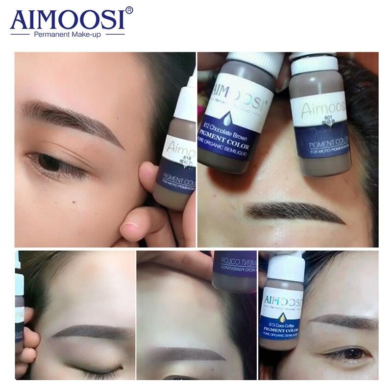 6 bottles/set AIMOOSI Native mist Fog Semi-Permanent makeup Microblading Tattoo ink for eyebrow pigment Professional ink