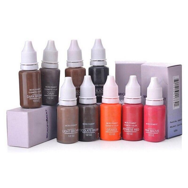 6pcs Eyebrow&eyeliner& lip Semi Permanent Makeup Tattoo ink brand Micro pigment  Lasting Long 15ml cosmeticsbeauty