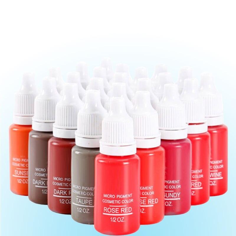 6pcs Eyebrow&eyeliner& lip Semi Permanent Makeup Tattoo ink brand Micro pigment  Lasting Long 15ml cosmeticsbeauty