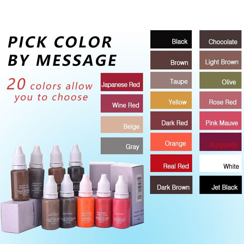 6pcs Eyebrow&eyeliner& lip Semi Permanent Makeup Tattoo ink brand Micro pigment  Lasting Long 15ml cosmeticsbeauty