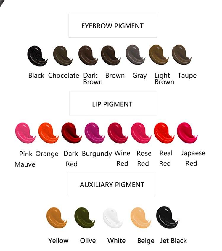 6pcs Eyebrow&eyeliner& lip Semi Permanent Makeup Tattoo ink brand Micro pigment  Lasting Long 15ml cosmeticsbeauty