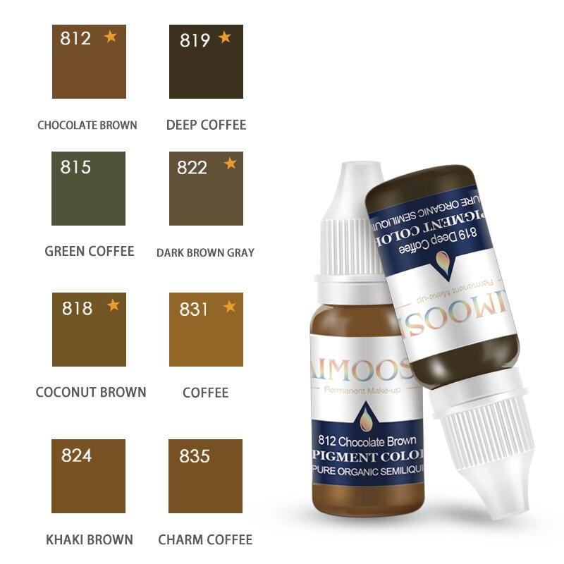 8 pcs Aimoosi Mirco Semi permanent Makeup Pigment For Mircoblading munsu Eyebrow&eyeliner&Lip Beauty Makeup Tattoo Ink 28 colors