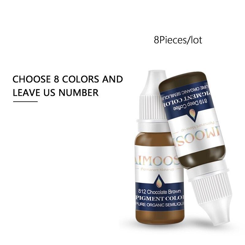 8 pcs Aimoosi Mirco Semi permanent Makeup Pigment For Mircoblading munsu Eyebrow&eyeliner&Lip Beauty Makeup Tattoo Ink 28 colors
