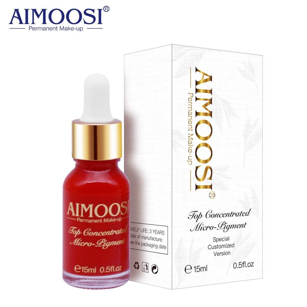 Aimoosi 15ml pigment ink for lips tattoo Semi Permanent Makeup Eyebrow Ink Lips Eye Line Tattoo Color Microblading Pigment