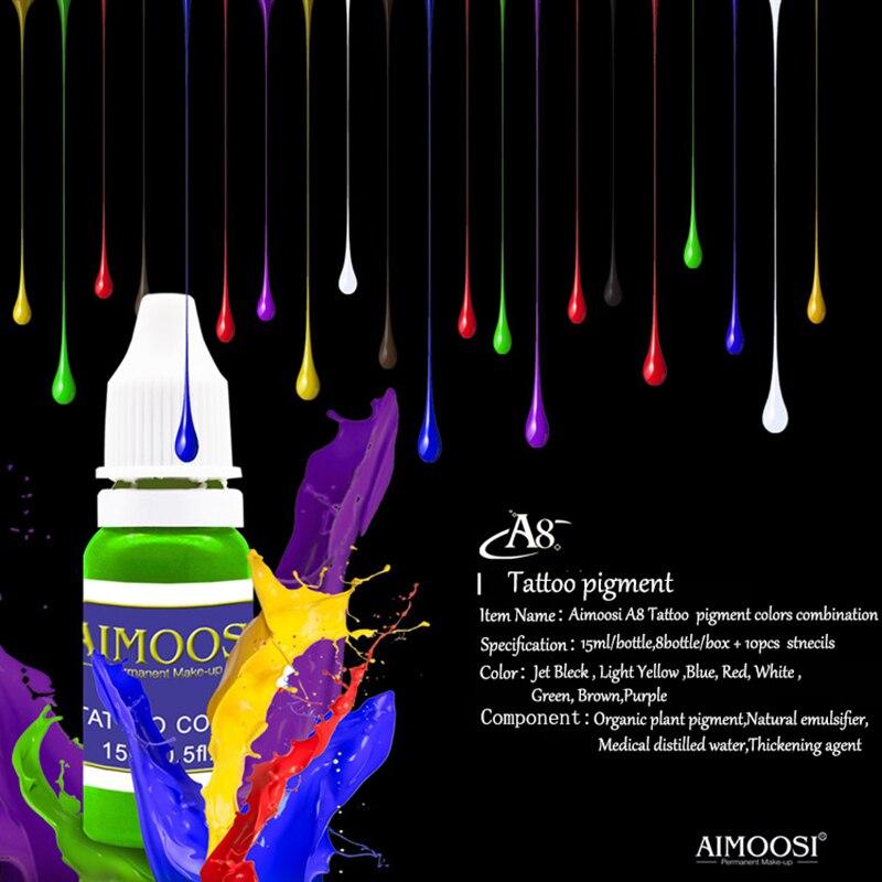 Aimoosi A8 Body Tattoo ink For body tattoo 10pcs Temporary Glitter Tattoo Stencils paint Set