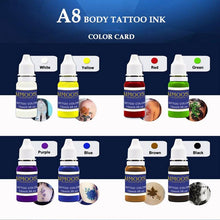 Load image into Gallery viewer, Aimoosi A8 Body Tattoo ink For body tattoo 10pcs Temporary Glitter Tattoo Stencils paint Set
