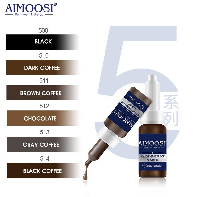 Aimoosi Semi-Permanent Makeup tattoo ink Liquid pigment for eyebrow&eyeliner makeup inks 5 colors suit for machines