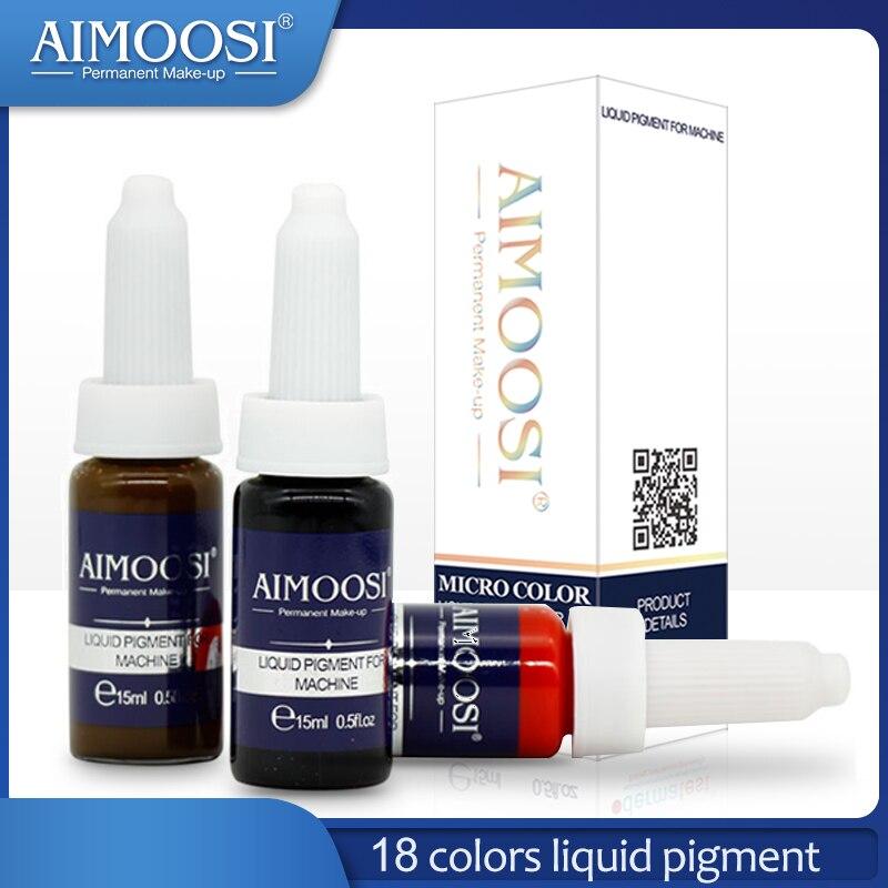 Aimoosi Semi-Permanent Makeup tattoo ink Liquid pigment for eyebrow&eyeliner makeup inks 5 colors suit for machines
