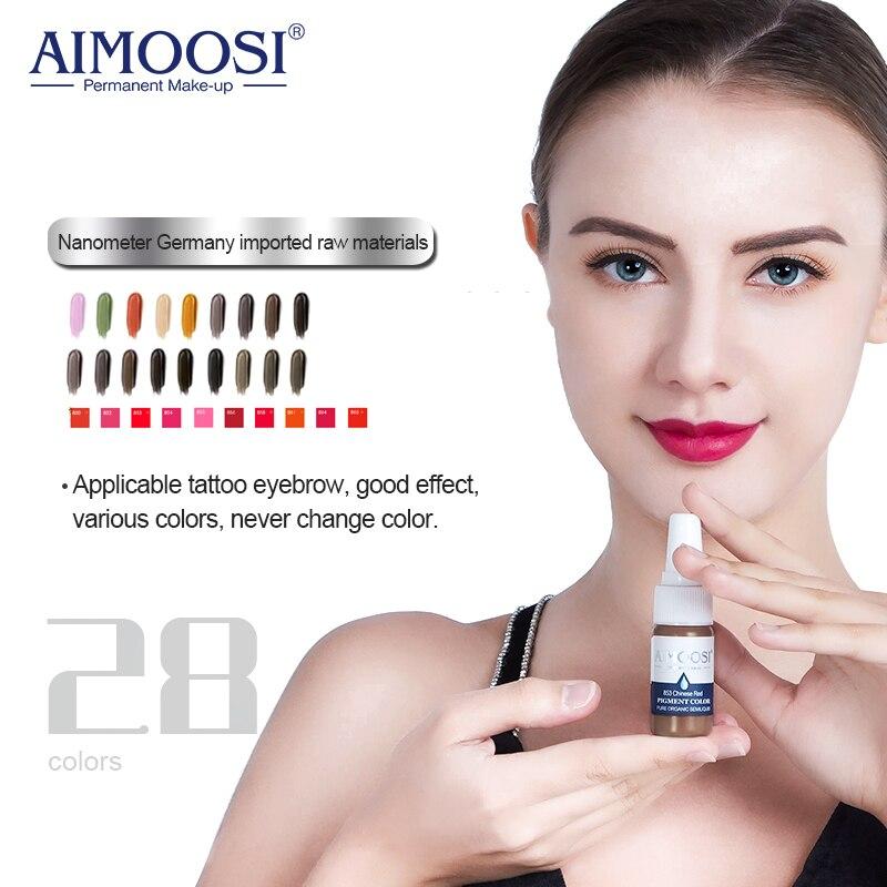 Aimoosi tattoo permanent makeup eyebrow ink permanent tattoo pigment Nano pure organic microblading lip tattoo ink color