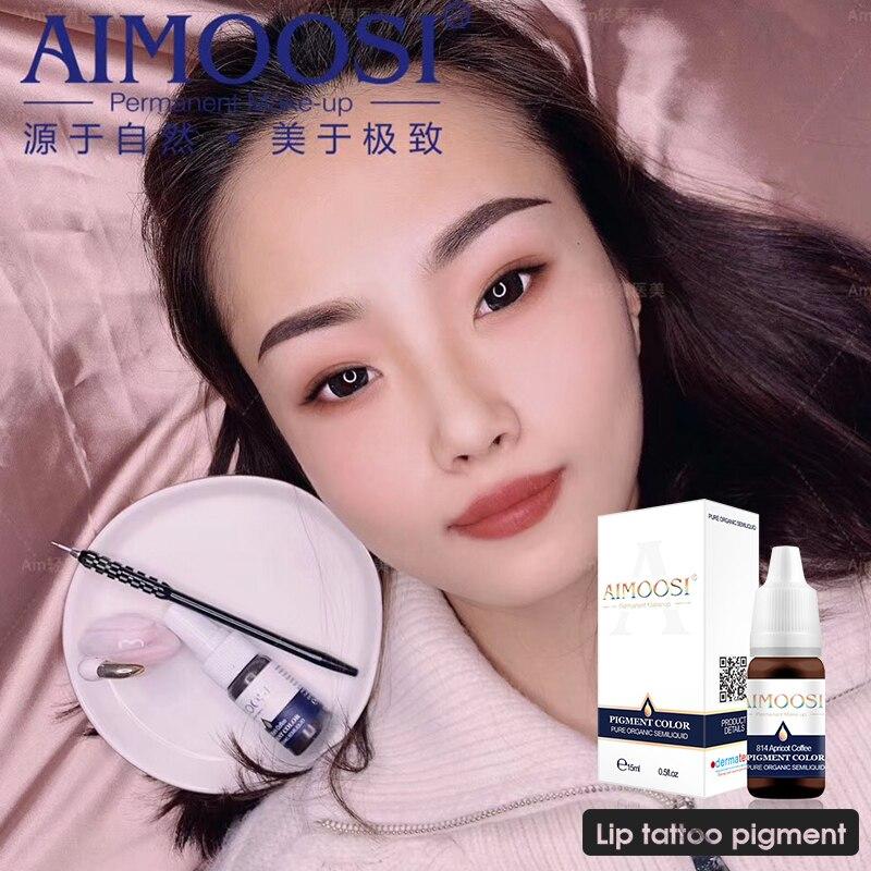Aimoosi tattoo permanent makeup eyebrow ink permanent tattoo pigment Nano pure organic microblading lip tattoo ink color