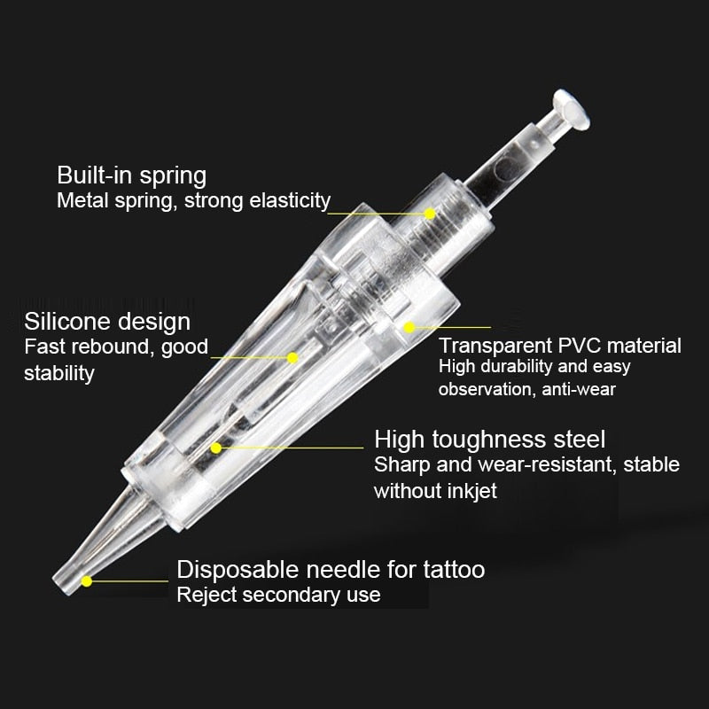 20pcs Disposable Permanent Makeup Cartridge Needles Bayonet Tattoo Derma Pen for permanent makeup Auto Micro tattoo nano needle