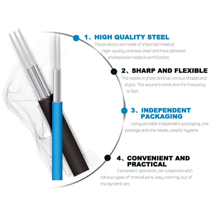 15pcs/box Microblading needles blades extremely 18u shape permanent makeup Eyebrow tattoo needles blade 3D embroidery Manual pen