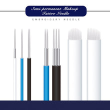 将图片加载到图库查看器，15pcs/box Microblading needles blades extremely 18u shape permanent makeup Eyebrow tattoo needles blade 3D embroidery Manual pen

